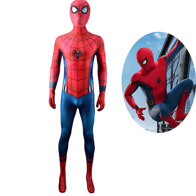 #ad Spider Man Homecoming Costume Cosplay Bodysuit Jumpsuit For Kids Adult $60.89