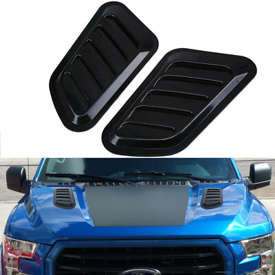 #ad Sport Black Car Front Hood Side Air Flow Vent Hole Cover Decor Trim For Ford $16.99