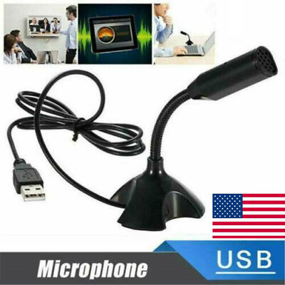 #ad USB Mini Desktop Speech Microphone Mic Stand for PC Laptop Computer Notebook US $4.94