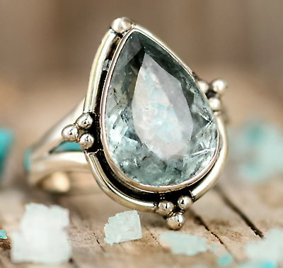 #ad #ad Aquamarine Gemstone 925 Sterling Silver Handmade Stylish Ring All Size MDH001 $13.93