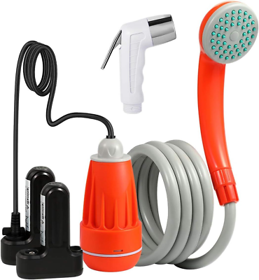 #ad KEDSUM Portable Shower Camp Shower Pump with Rechargeable Orange $69.60