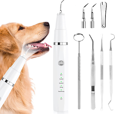 #ad Ultrasonic Dog Teeth Cleaner Pet Plaque Remover Toothbrush Kit White $52.99