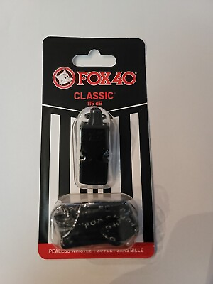 #ad Fox 40 Classic Official Referee Coach Pealess WHISTLE 115 db Lanyard New $7.39