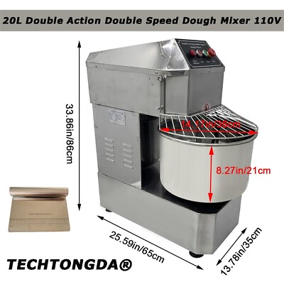 #ad 110V Commercial 20L Dough Spiral Mixer Bakery Flour Model Mixing Machine Kitchen $926.10