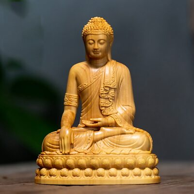 #ad 4quot; Shakyamuni Buddha Boxwood Figurines Buddha Statues Decoration Ornaments $44.16