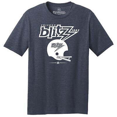 #ad Chicago Blitz 1983 USFL Football TRI BLEND Tee Shirt $22.00
