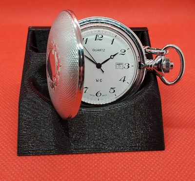 #ad Pocket Watch Table Desk Surface Display Holder w Chain Indent $4.59