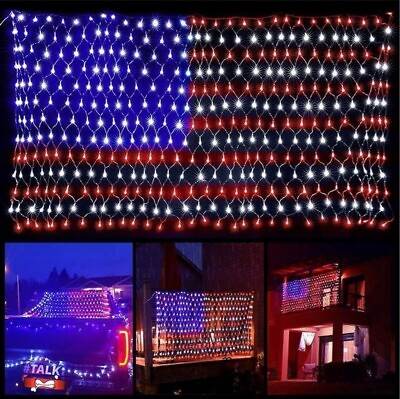 #ad American Flag Lights with 390 Super Bright LED $13.98
