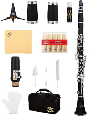 #ad Glory B Flat Clarinet Student Clarinet for Beginner Ebonite Bb Clarinet $76.99