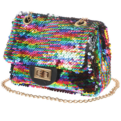 #ad Shining Single Shoulder Bag Fashionable Leisure Colorful Storage Bag for Female $16.14