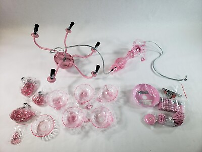 #ad PAPAYA Crystal Chandeliers Modern Chandelier Pink Acrylic Girls Chamber Pendant $31.49