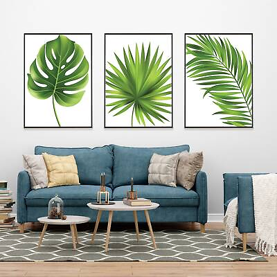 #ad Botanical Print Set of 3 Home with Plants Fauna and Flora Art $3.79