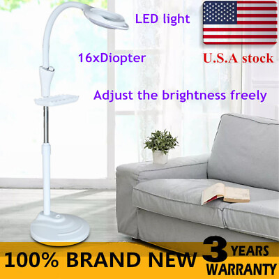 #ad Floor Stand LED Magnifier Light 16 X Magnifying Lamp Tattoo Beauty Salon Use $33.25