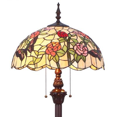 #ad L11408 Butterfly Tiffany Style Stained Glass Floor Lamp with 16 inch Wide Han... $414.53