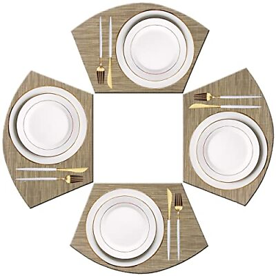 #ad Wedge Shaped Placemats for Dining Table Washable Vinyl Placemats Heat Resista... $21.96