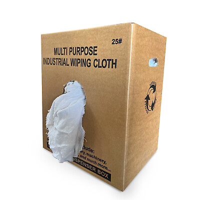 #ad White Terry Towel 100% Cotton Cleaning Rags 25 lbs. Box Multipurpose Cleaning $58.85