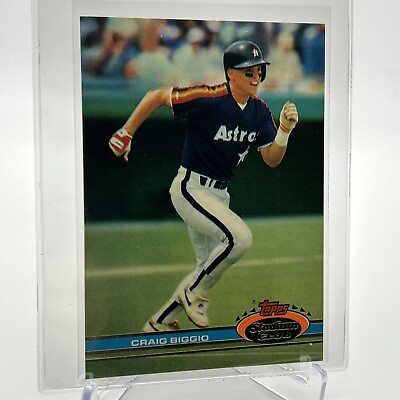 #ad 1991 Topps Stadium Club Craig Biggio Baseball Card #176 Mint FREE SHIPPING $1.40