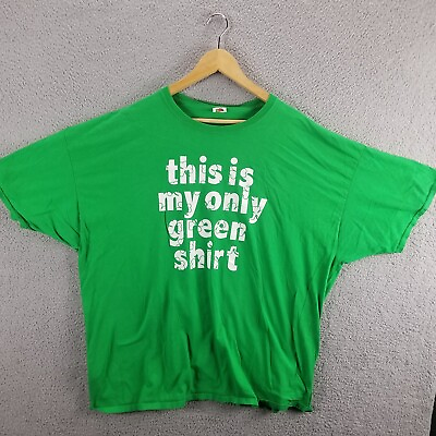 #ad St. Patrick#x27;s Day Shirt Adult 2XL Lucky 4 Clover My only Green Tee Flaw $5.43