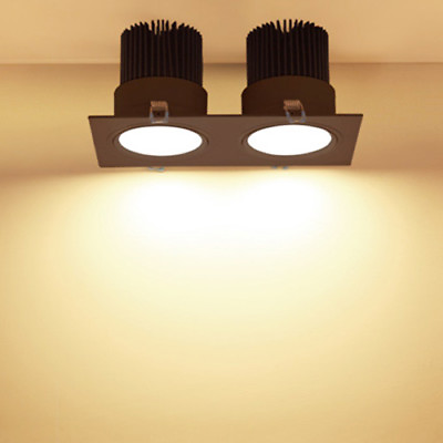 #ad LED COB Ceiling Recessed Light Fixture Gimble Grille Lamp Rectangle Adjustable AU $48.39