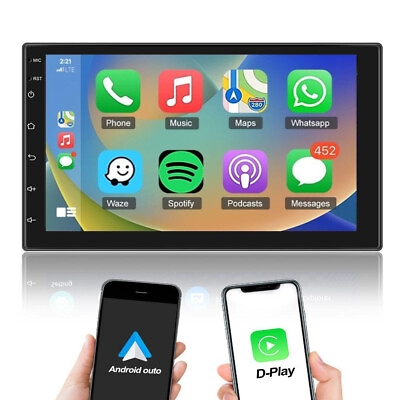 #ad Double Din 7” Car Stereo Touch Screen Car Radio Apple CarPlay Android Auto BT FM $39.99