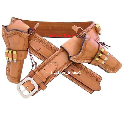 #ad WESTERN COWBOY STYLE Genuine Cowhide 22 .38 356 44 45 Holster Right Hand Usa $130.68