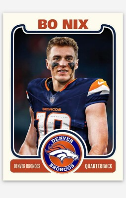 #ad Bo Nix Denver Broncos ACEO Custom Football Card 2024 NFL Draft $9.49