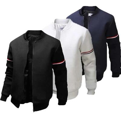 #ad Men#x27;s Thin Bomber Jacket Full Zip Lightweight Casual Active Sport Coats Outwear $15.79