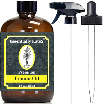 #ad Lemon Essential Oil 4 Fl Oz a Huge Glass Bottle with Dropper and Sprayer 100 $13.22