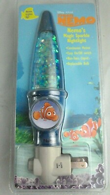 #ad Finding Nemo Magic Sparkle Nightlight Wall Plug In Lava Lamp Night Light Blue $19.85