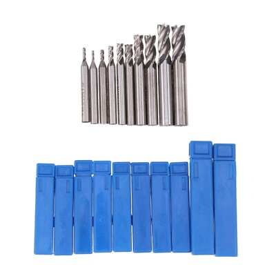 #ad 10 PCS Milling Cutter Bits Drill for Metal Wood Router Tool Set $18.58