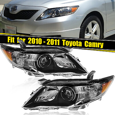 #ad Headlights For 2010 2011 Toyota Camry Black LE SE XLE Headlamps Pair LeftRight $83.99