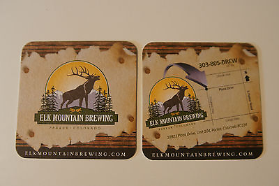 #ad Beer Bar Coaster * ELK MOUNTAIN Craft Brewing Parker COLORADO Opened 2010 $4.77