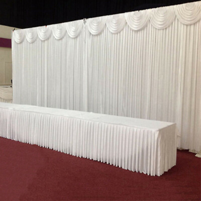 #ad 20x10ft Silk Backdrop Curtain Sheer for Wedding Ceremony Banquet Event Party Dec $62.98