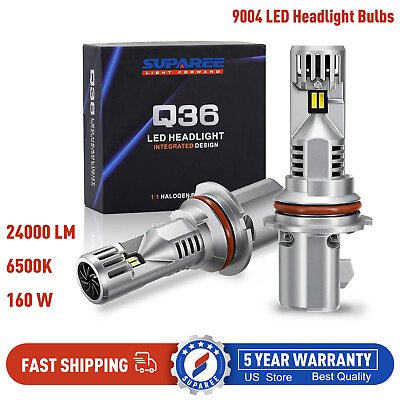#ad SUPAREE 9004 HB1 LED Headlight Bulbs High Low Beam Super Bright 24000LM 6500K $18.99