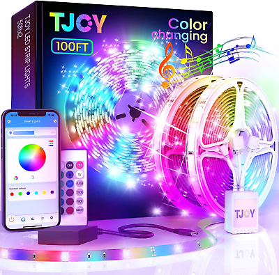 #ad 100Ft Bluetooth LED Strip Lights Music Sync LED Lights Strip RGB Color Changin $23.48