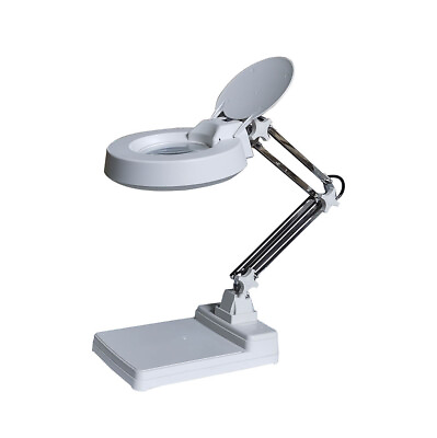 #ad OPEN BOX 20x Benchtop Magnifier Lamp White Lens Read amp; Repairing Tool $68.40