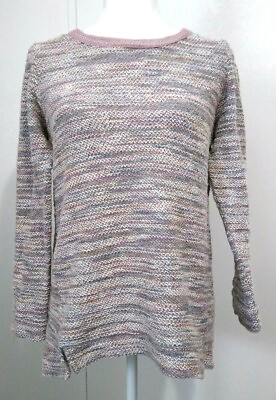 #ad Sunday By Dress Barn Sweater Medium Metallic Pink Gray Knit $24.18