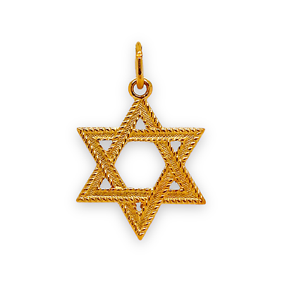 #ad Yellow Gold Plated Sterling Star Of David Pendant 1.5grms $29.98
