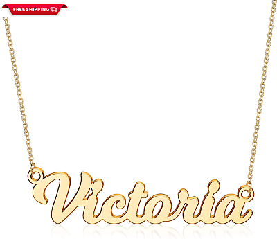 #ad Custom Name Necklace Personalized 14K Gold Plated Personalized Name Necklace Da $28.88