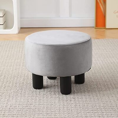 #ad Foot Stool Velvet Ottoman Round Footstool for Couch Desk Soft Step Stool Padd... $42.88