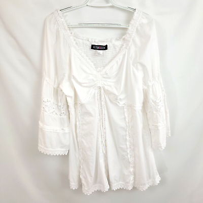 #ad The Pyramid Collection Size XL White Blouse Top Romantic Festival Cottagecore $36.45