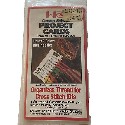 #ad Vintage Lo Rain Cross Stitch Thread Cards Organize Thread For Cross Stitch NOS $13.60