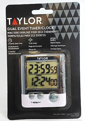 #ad Cooking Timer Alarm Taylor Event Timer Dual Clock Model 5828  $16.87