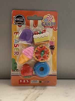 #ad 6 Pieces Kawaii Sweets Break Apart Erasers $4.75