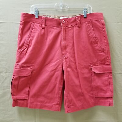 #ad NWT St. Johns Bay Red Legacy Cargo Shorts Men#x27;s Size 36 w 10quot; Inseam $24.00