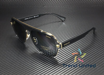 #ad VERSACE VE2199 100281 Black Polarized Grey 56 mm Men#x27;s Sunglasses $137.99