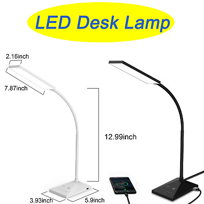 #ad 72 LED 5 Modes Touch Sensor Desk Lamp Table Light Eye Caring Reading USB Port $20.58