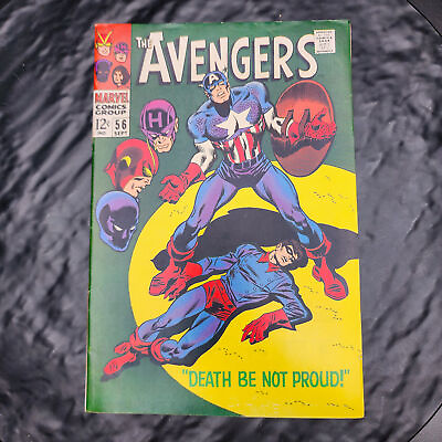 #ad Avengers #56 Marvel 1968 VF Silver Age Comic Key Issue Rare Collectible $99.95
