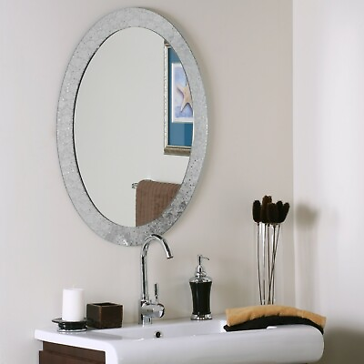 #ad Decor Wonderland SSM5016 4 Frameless Oval Bathroom Mirror 31.5quot; x 23.6quot; $82.00