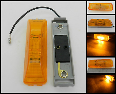 #ad 1 LED Light 1x4 Surface mount Amber Clearance Marker w gray base Optronics $6.99